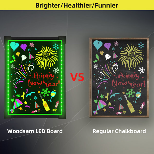 Woodsam LED Message Board, Bulletin Boards, Chalkboards, Erasable